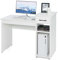 COSTWAY Computer Desk, Wooden PC Laptop Table Writing Workstation with 2-tier Storage Shelf, Drawer & CPU Stand, Modern Compact Working Gaming Study Desk for Home Office (White)