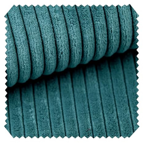 novely® PORTO - Polsterstoff in Breitcord-Optik - Ultraweicher Möbelstoff - Pflegeleichte Meterware 1 lfm Farbe: 125 Petrol