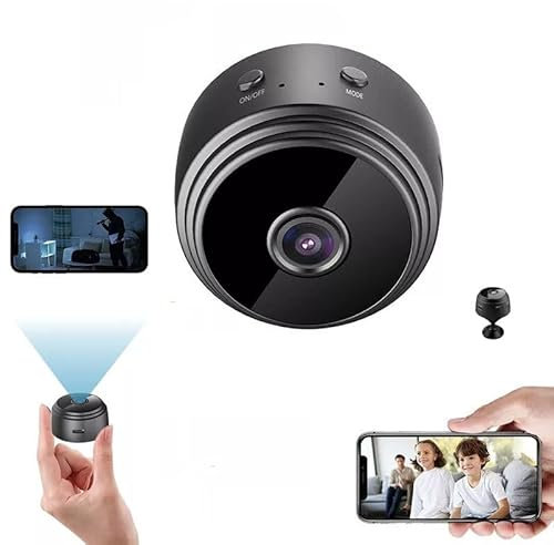 BSLVWG Mini Cámara espía, Mini WiFi de Alta definición 1080p cámara espía Oculta, con visión Nocturna y Detector, Cámara de vigilancia, Seguridad Infantil, inalámbrica, Oculta, nterior/Exterior