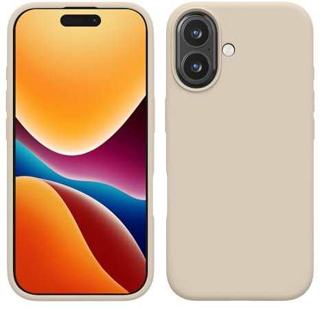 kwmobile Case Compatible with Apple iPhone 16 Case - TPU Silicone Phone Cover with Soft Finish - Cream
