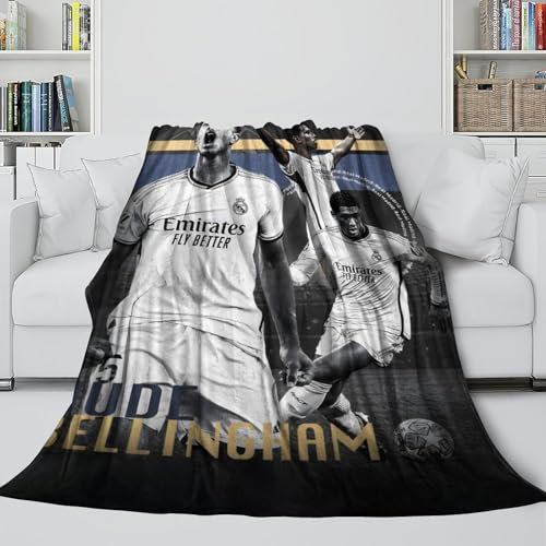 Bellingham Flanell Decke - Fußball Decke Geburtstag Geschenk Für Schwester Bruder Neffe Nichte Kollege - Weiche Warme Decke Zum Einkuscheln Beim Filmgucken 70x80inch(180x200cm)