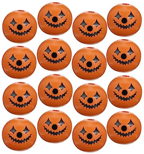 Anneome 50 Stück Holzperlen Halloween Diy Lose Perlen Kleine Lose Perlen Kürbisfunde Süßes Oder Saures Liefert Rustikale Abstandhalterperlen Für Bauernhäuser Halloween-dekor Orange Hölzern