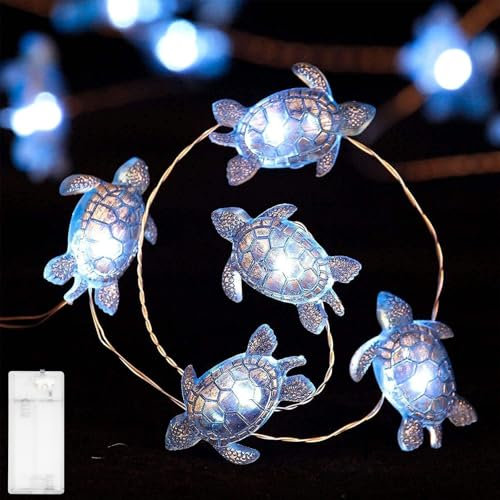 Lichterkette Meeresschildkröte,2M 20LED Meeresschildkröte Lichterkette,Lichterkette Innen,Lichterkette Fenster Innen,Aussenlichterkette Batterie,Lichterketten Vorhang,Outdoor Christmas Decorations
