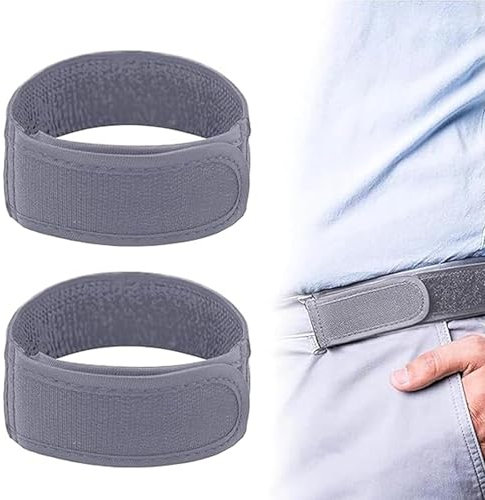 fufupaw 2 Stück Gürtel Ohne Schnalle, Gürtel Ohne Schnalle Herren, Elastischer, Ohne für Männer und Frauen, Elastischer Verstellbarer Taillengürtel, für Zuhause, Schule, Arbeit (L) (grau)