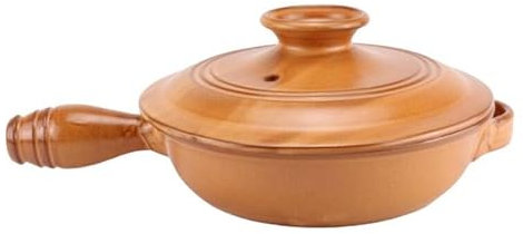 Padella Ø30 cm in terracotta con manica e coperchio, artigianale