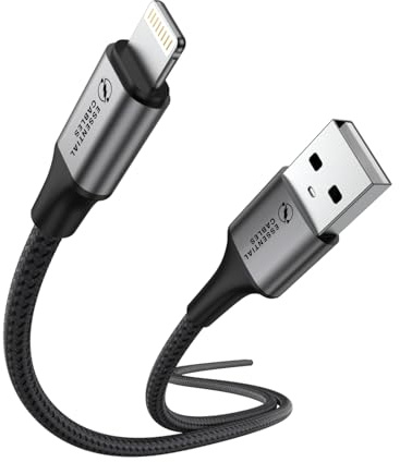 ESSENTIAL CABLES iPhone Charger Cable 1M, 8-Pin Cable Fast Charging iPhone Cable Lead Nylon 8-Pin to USB Cable for iPhone 14 13 12 11 Pro Max XS XR X 8 7 6 Plus 5 SE