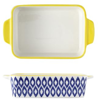 Auflaufform Klein Keramik, 500ML Rechteckig Lasagneform Vintage Backform Ofenform Mit Keramikgriffen OfenformSet Für Lasagne Tiramisu Auflauf (C)