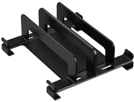 Ohulelks Laptop Stand Holder Adjustable Vertical Desktop Notebook Dock Space-Saving Computer Stand Black