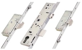 Kooples Hardware 2 Hook 2 Roller Euro Cylinder Multi Point Door Lock – High Security Hook Lock for UPVC & Composite Doors – Durable Steel Mechanism (Option 1, 28mm)