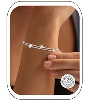 Finrezio Armband Damen Silber 925 Armbänder Silber/Gold Schmuck Damen | Geschichtet Einstellbar Armband Wasserfest Schmuck Damen Geschenk für Frauen Weihnachten Muttertag Geburtstage
