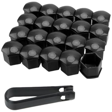 Radschraubenkappen 19mm 20 Stück Radmutterkappen 19mm Radschrauben Kappen Radmuttern Abdeckung Universal Reifen Mutter Covers Auto Schrauben Kappe Bolt-Abdeckkappe mit Entfernung Werkzeug für Autos