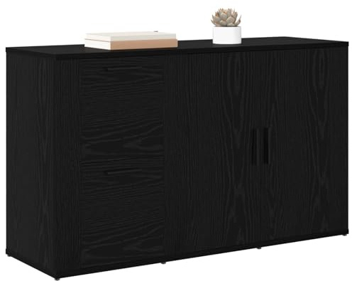 vidaXL Sideboard Schwarz Eichen-Optik 100 x 33 x 59,5 cm Holzwerkstoff