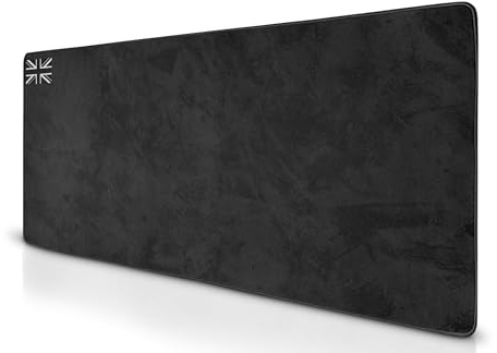 XL Mouse Mat | Desk Mat | 900x400x5mm | Soft, Comfortable Surface with Non-Slip Base | Union Jack Print | Grey