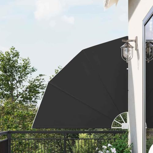 Balkon Sichtschutz Anthrazit 140x140cm Polyester, faltbar, 3-stufig verstellbar für Flexible Privatsphäre, langlebiger Outdoor-Sichtschutz, Sonnensegel & Terrassenüberdachung für Garten