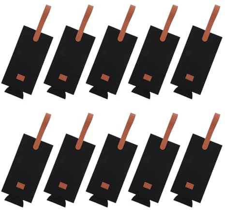 Mikikit Lot de 10 Paquet de Transport pour Bouteille de Vin en Feutre Noir 30 X 9 Cm – Paquet à Vin Portable Isotherme avec Poignée Confortable – Pochette Réutilisable pour Présent,