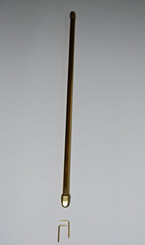 CG-Sonnenschutz - Vitragestange weiß braun vermessingt ausziebar Scheibenstange Cafestange Vitrage (2 Stück messing, 60-90 cm)