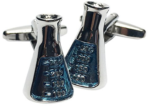 Chemists Mixing Erlenmeyer Flask Design Cufflinks Presented in a Box