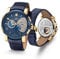 Kronsegler Apollo 11 Herren Armbanduhr Automatik mit Lederband Gold-blau limitiert