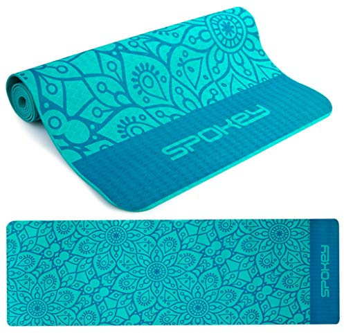 Spokey Mandala Yogamatte | rutschfest, stabilisierend und sicher | für Yoga, Pilates, Fitness und Gymnastik | Hergestellt aus umweltfreundlichem TPE, 100% biologisch abbaubar