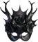 shoperama Gothic Halbmaske mit Krone Geweih Rosen Fantasy Dunkle Königin Kostüm-Zubehör