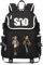 WANHONGYUE Sword Art Online SAO Anime Cosplay Schoolbag Rucksack 15.6 Laptop Backpack with USB Charging Port Black / 3