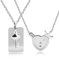 Paar Edelstahl passende Heart Lock Anhänger Halskette und Schlüssel Halsketten Set für Freund und Freundin Y844-Stahl