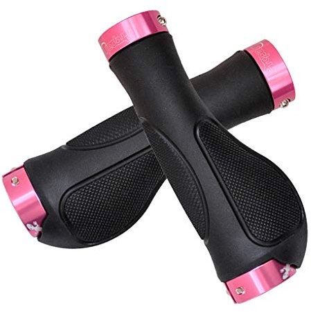 Antislip Fahrradgriffe Mit Makse, Griffe Aluminium-Legierung Gummi Lenkergriff Handgriffe Fahrradlenke Ergonomisch Für Fahrrad/Mountainbike/rennrad/faltrad Rubber, Pink