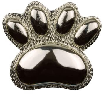 Türklopfer, Messing, mit Hundepfoten, Katzentoilette, Nickel-Finish