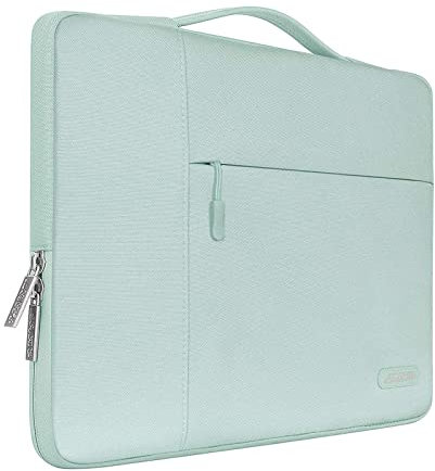 MOSISO Laptop Hülle Kompatibel mit MacBook Pro 16 Zoll 2024-2019 M3 A2991 M2 A2780 M1 A2485 A2141/Pro Retina 15 A1398, 15-15,6 Zoll Notebook, Polyester Multifunktion Sleeve Tasche, Minz Grün