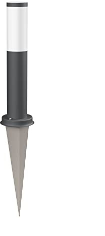 ledscom.de Pollerleuchte PORU mit Erdspieß für außen, IP44, 39cm, anthrazit, inkl. Smart Home RGBW E27 LED Lampe, 892lm