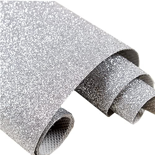 DHHOUSE Silber Glitzer Tapete, abziehen und aufkleben Tapete (Silber)