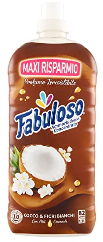 Fabuloso Ammorbidente Concentrato, Morbidezza Straordinaria, Cocco e Fiori Bianchi, 1,900 Lt