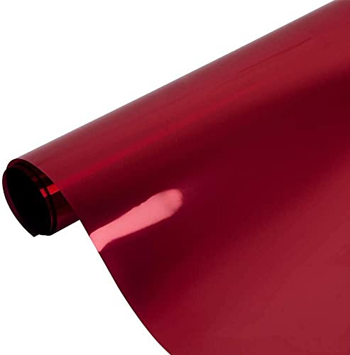 PSSC Window Film One Way Mirror Glass Vision Tint Reflective Solar Self-Adhesive Red 30cm x 1.52m
