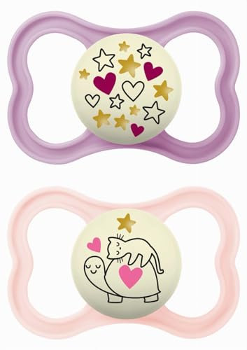 Mam S284 Schnuller Supreme Night, 6+, Silikon, Pink, 2 Stück