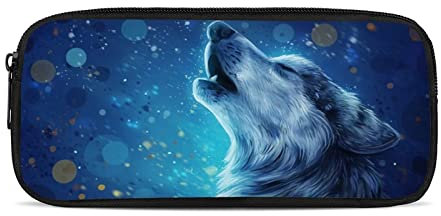 Belidome Trousse à crayons Galaxy Wolf pour étudiants au primaire