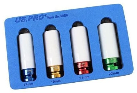 US PRO 4PC 1/2 DR Alloy Wheel Impact Sockets 17mm, 19mm, 21mm & 22mm 3856