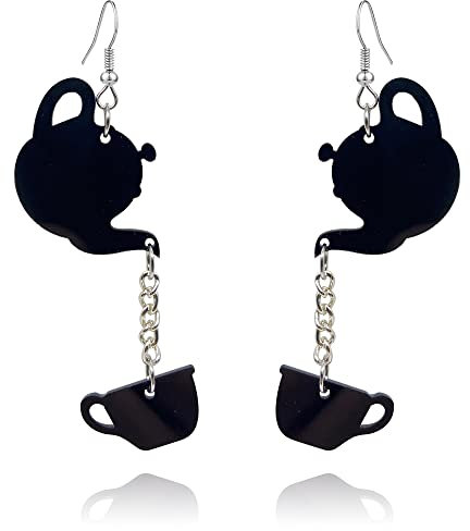QUPENGXU Distinctive Teapot Drop Dangle Earrings Individual Acrylic water bottle Funny Dangle Earrings For Women, Acrylic, No Gemstone