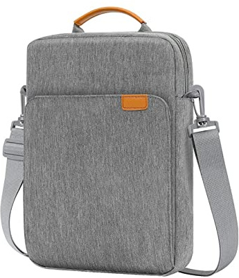 Sacoche Housse pour Tablette 9-11 Pouces Sac à Bandoulière Travail Affaires Collège Gris