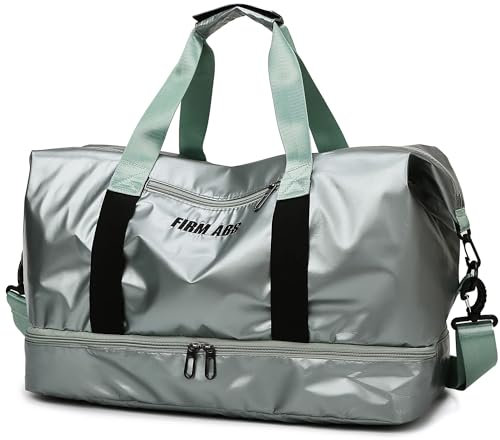 LEcylankEr Sporttasche Herren Damen Reisetasche Groß mit Schuhfach Wasserdichter Gym Bag mit Nassfach Sporttaschen Groß für Training Geschäftsreisen Shopping Fitness(Grün)