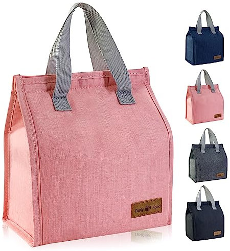 Mziart Minimalistische Lunchtasche, wiederverwendbar, isolierte Lunchbox für Damen und Herren, auslaufsicher, einfache Bento-Tragetasche, Erwachsene, Kühltasche für Arbeit, Büro, Picknick oder Reisen