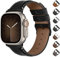 Fullmosa Bracelet en cuir Compatible avec Apple Watch 49mm 46mm 44mm 45mm 42mm, Bracelet iWatch de remplacement pour Apple Watch Ultra 2/1 SE SE2 Series 10 9 8 7 6 5 4 3 2 1, Noir+Boucle Noir
