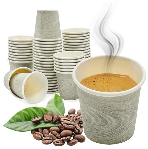 aabl Bicchieri Caffè Monouso in Carta - Maggiore Resistenza - Bicchierini Caffe Riciclabili - 50 Pezzi - Spessore 230gr