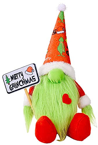 Super Idee Wichtel im Grinch-Style Weihnachtsmann Grinch Weihnachtswichtel Weihnachtselfen 28 x 11 x 13 cm Weihnachten Deko Wichtel Weihnachtsdeko Innen für Dekoration Party Geschenke