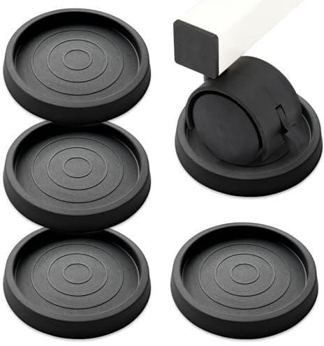 4 Stück Möbeluntersetzer, 6,4cm Antirutsch Pads Möbel Stopper Gummifüße für Möbelrollen, Rund rutschfeste Füße Unterlage Pad für Böden, Räder, Sofas