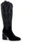 Aspand Collection Stivali al Ginocchio con Strass da Donna in Poliuretano (PU) con Borchie, Modello XG-109 per Giovani Donne alla Moda., NERO, 38