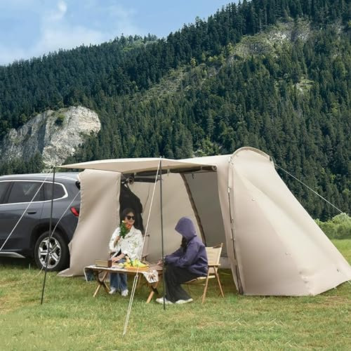 Yclty SUV Zelt für Camping, Dreifach Erweiterbare Heckklappen Markise, Tragbare Fahrzeugzelte mit 2 Türen und 2 Netzfenstern, Schrägheckzelt für SUV/LKW/Van (Size : Combo C)