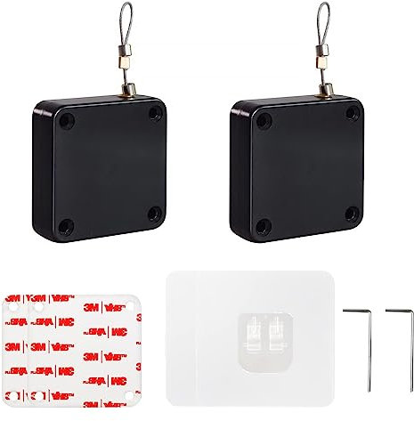 WYRGQIQN 2 Pièces Ferme-portes Automatiques, Sans Perforations, Avec Cordon de Serrage, Fermeture Automatique pour la plupart des portes (Noir 1000 g)