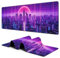 Large Gaming Mouse Pad for Desk Future City Big Desk Mat Extended Mousepad with Stitched Edge and Non-Slip Base Long Computer Keyboard Mouse Mat for Home Office Work, 11.8 x 31.5 Inch