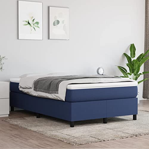 ShGaxin Boxspringbett Blau 120x200 cm Stoff, Bett, Bettrahmen, Gästebett, Bed Frame, Jugendbett - 3120852
