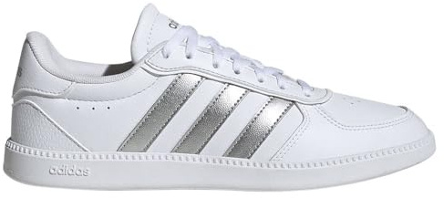 adidas Femme BREAKNET Sleek Shoes, FTWR White/Silver met./FTWR White, 37 1/3 EU
